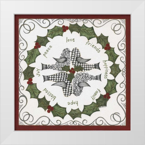 Wreath White Modern Wood Framed Art Print by Shamp, Cindy