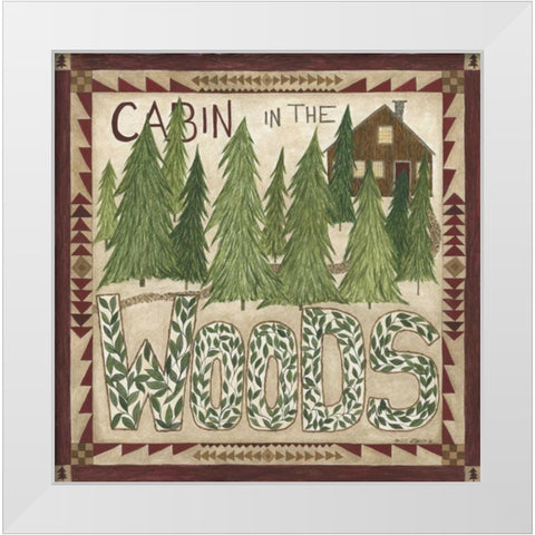 Cabin in the Woods White Modern Wood Framed Art Print by Shamp, Cindy