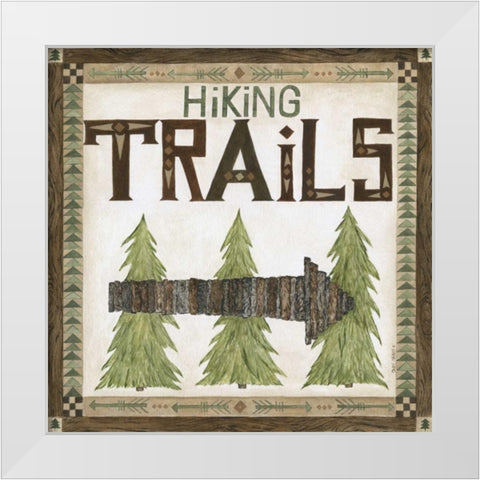 Hiking Trails White Modern Wood Framed Art Print by Shamp, Cindy