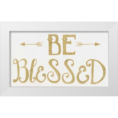 Be Blessed White Modern Wood Framed Art Print by Shamp, Cindy