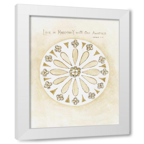 Harmony White Modern Wood Framed Art Print by Shamp, Cindy
