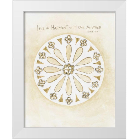 Harmony White Modern Wood Framed Art Print by Shamp, Cindy