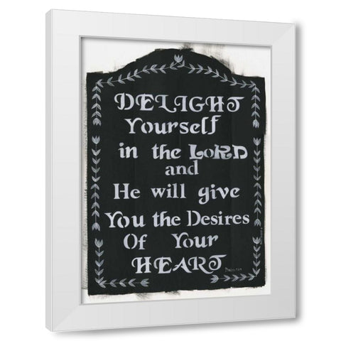 Delight Yourself White Modern Wood Framed Art Print by Shamp, Cindy