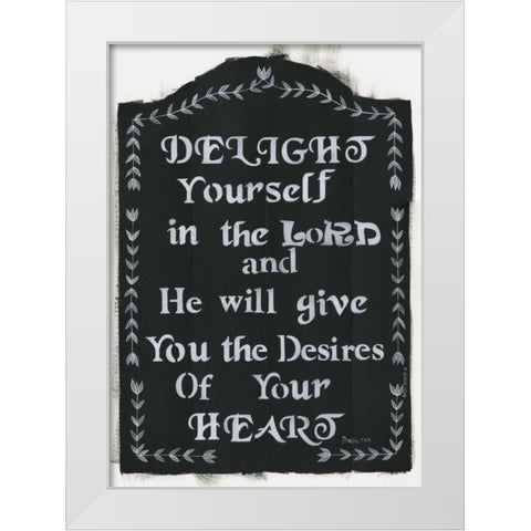 Delight Yourself White Modern Wood Framed Art Print by Shamp, Cindy