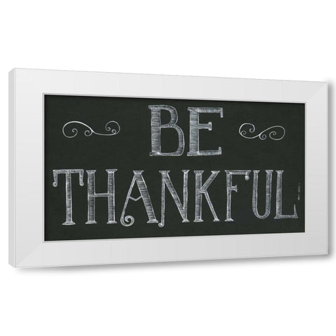 Be Thankful White Modern Wood Framed Art Print by Shamp, Cindy