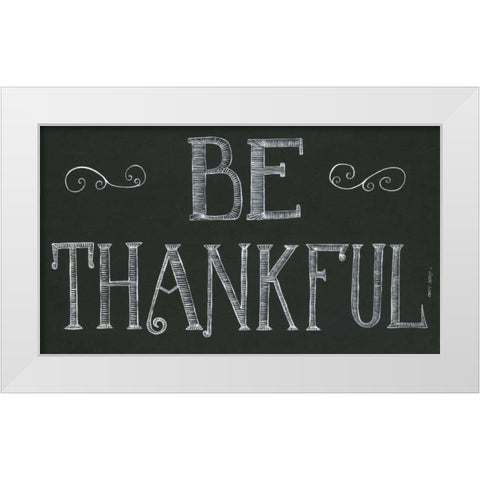 Be Thankful White Modern Wood Framed Art Print by Shamp, Cindy