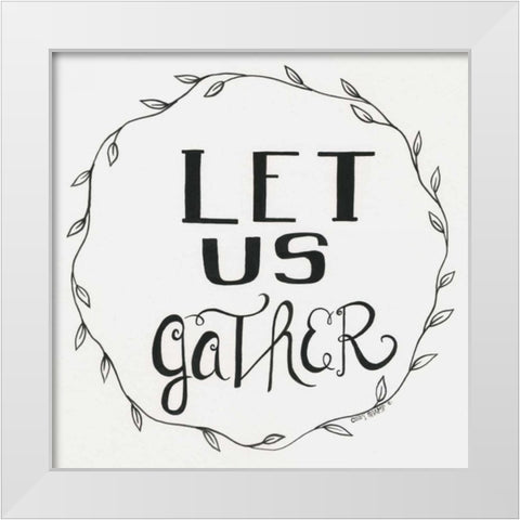 Let Us Gather Wreath White Modern Wood Framed Art Print by Shamp, Cindy