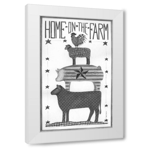 Home on the Farm White Modern Wood Framed Art Print by Shamp, Cindy