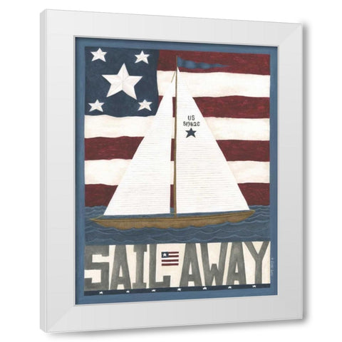 Sail Away White Modern Wood Framed Art Print by Shamp, Cindy