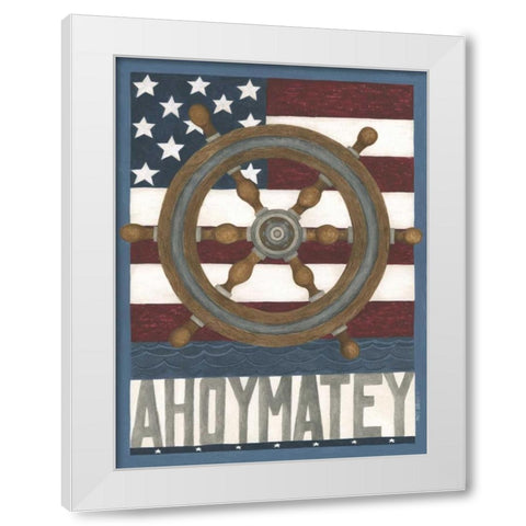 Ahoy Matey White Modern Wood Framed Art Print by Shamp, Cindy