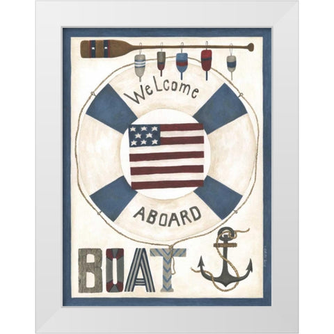 Welcome Aboard White Modern Wood Framed Art Print by Shamp, Cindy
