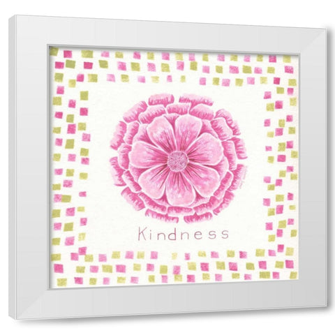 Kindness Flower White Modern Wood Framed Art Print by Shamp, Cindy