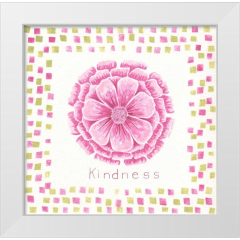 Kindness Flower White Modern Wood Framed Art Print by Shamp, Cindy