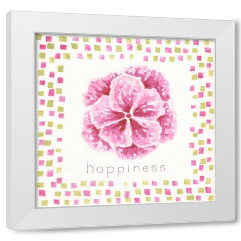 Happiness Flower White Modern Wood Framed Art Print by Shamp, Cindy