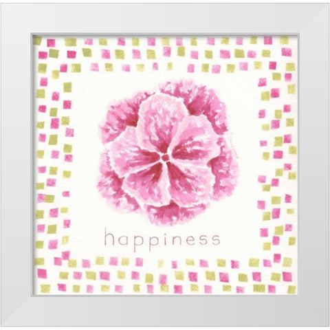 Happiness Flower White Modern Wood Framed Art Print by Shamp, Cindy