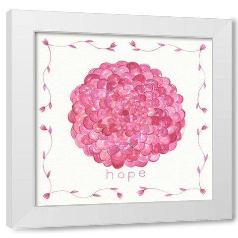 Hope Flower White Modern Wood Framed Art Print by Shamp, Cindy