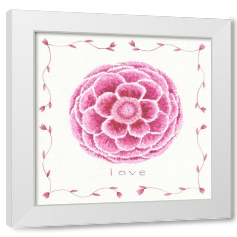 Love Flower White Modern Wood Framed Art Print by Shamp, Cindy