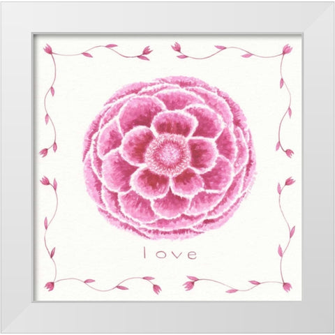 Love Flower White Modern Wood Framed Art Print by Shamp, Cindy