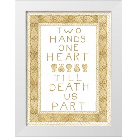 Two Hands White Modern Wood Framed Art Print by Shamp, Cindy