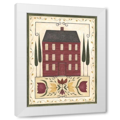 Red House White Modern Wood Framed Art Print by Shamp, Cindy