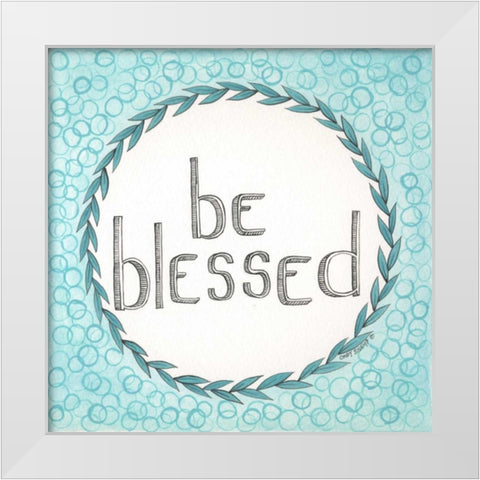Be Blessed Swirls White Modern Wood Framed Art Print by Shamp, Cindy