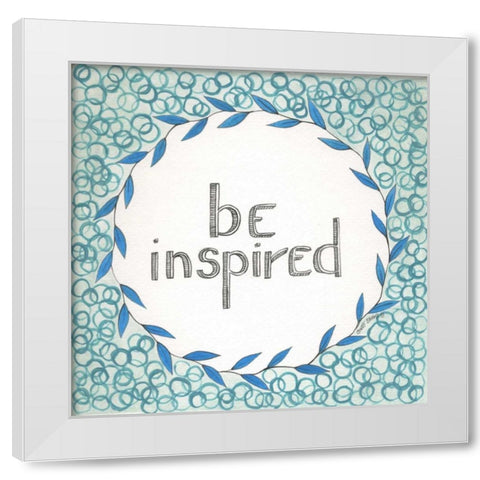 Be Inspired Swirls White Modern Wood Framed Art Print by Shamp, Cindy