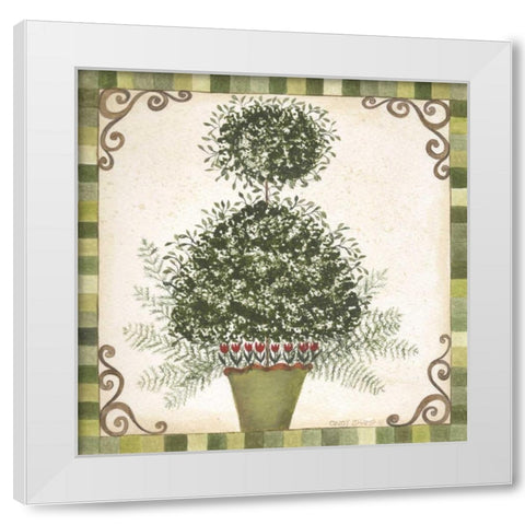 Topiary I White Modern Wood Framed Art Print by Shamp, Cindy