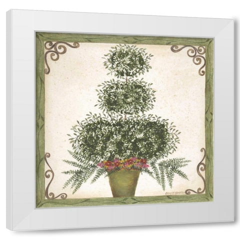 Topiary III White Modern Wood Framed Art Print by Shamp, Cindy
