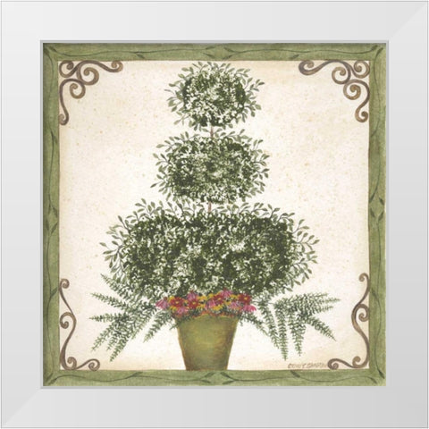 Topiary III White Modern Wood Framed Art Print by Shamp, Cindy