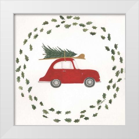 Surf the Holidays White Modern Wood Framed Art Print by Shamp, Cindy