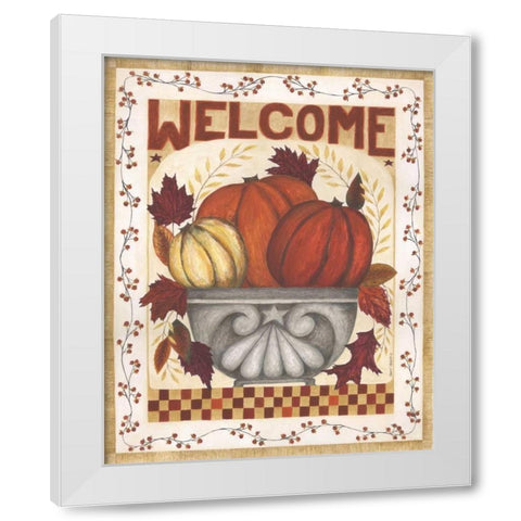 Welcome White Modern Wood Framed Art Print by Shamp, Cindy