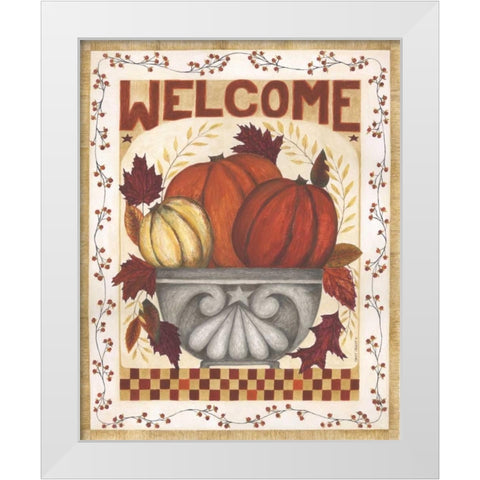Welcome White Modern Wood Framed Art Print by Shamp, Cindy