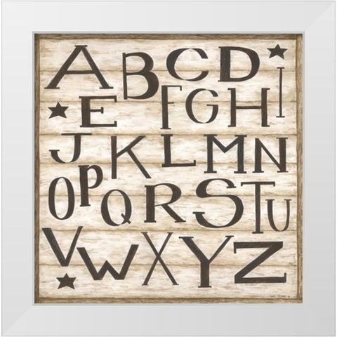 Alphabet White Modern Wood Framed Art Print by Shamp, Cindy
