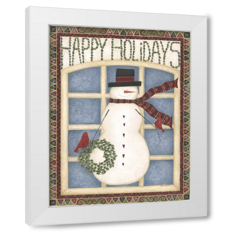 Happy Holidays White Modern Wood Framed Art Print by Shamp, Cindy