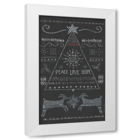 Peace, Love, Hope Tree White Modern Wood Framed Art Print by Shamp, Cindy