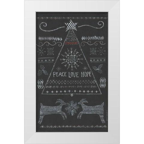 Peace, Love, Hope Tree White Modern Wood Framed Art Print by Shamp, Cindy