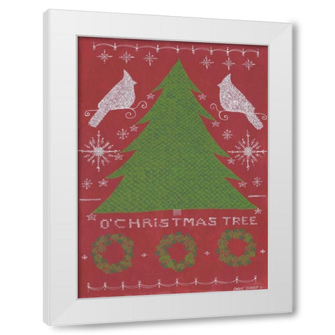 O Christmas Tree White Modern Wood Framed Art Print by Shamp, Cindy