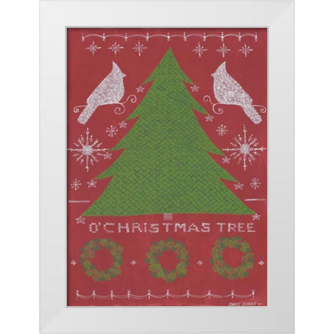O Christmas Tree White Modern Wood Framed Art Print by Shamp, Cindy