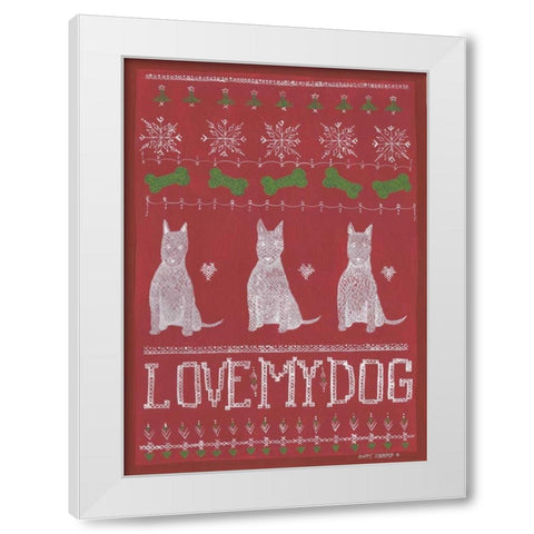 Love My Dog White Modern Wood Framed Art Print by Shamp, Cindy