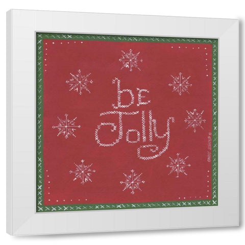 Be Jolly White Modern Wood Framed Art Print by Shamp, Cindy