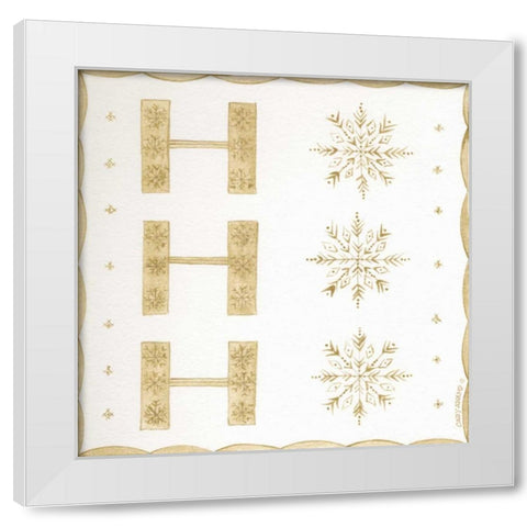 Ho Ho Ho White Modern Wood Framed Art Print by Shamp, Cindy
