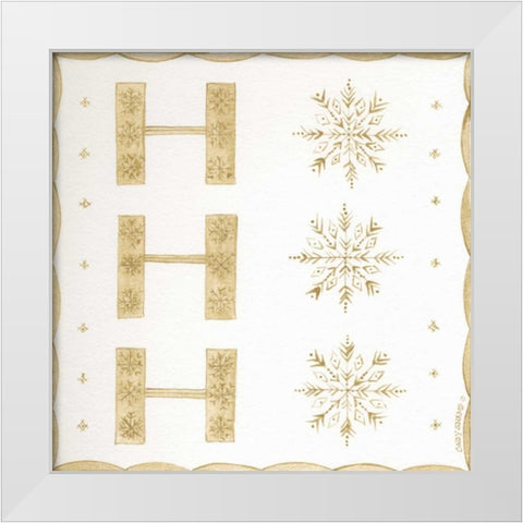 Ho Ho Ho White Modern Wood Framed Art Print by Shamp, Cindy