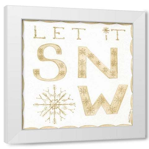 Let It Snow White Modern Wood Framed Art Print by Shamp, Cindy