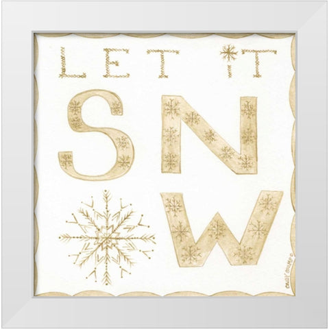 Let It Snow White Modern Wood Framed Art Print by Shamp, Cindy