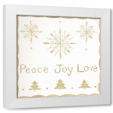 Peace, Joy, Love White Modern Wood Framed Art Print by Shamp, Cindy