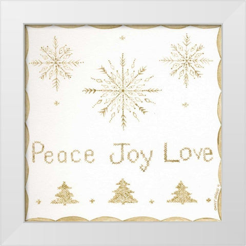 Peace, Joy, Love White Modern Wood Framed Art Print by Shamp, Cindy