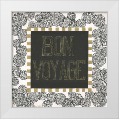 Bon Voyage White Modern Wood Framed Art Print by Shamp, Cindy