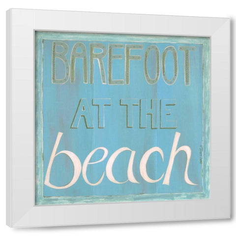Barefoot at the Beach White Modern Wood Framed Art Print by Shamp, Cindy