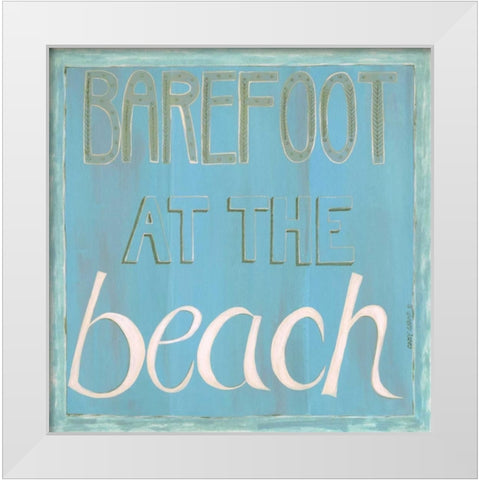 Barefoot at the Beach White Modern Wood Framed Art Print by Shamp, Cindy