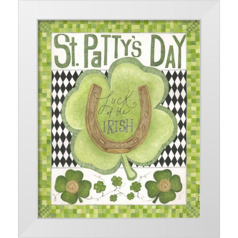 Luck of the Irish White Modern Wood Framed Art Print by Shamp, Cindy